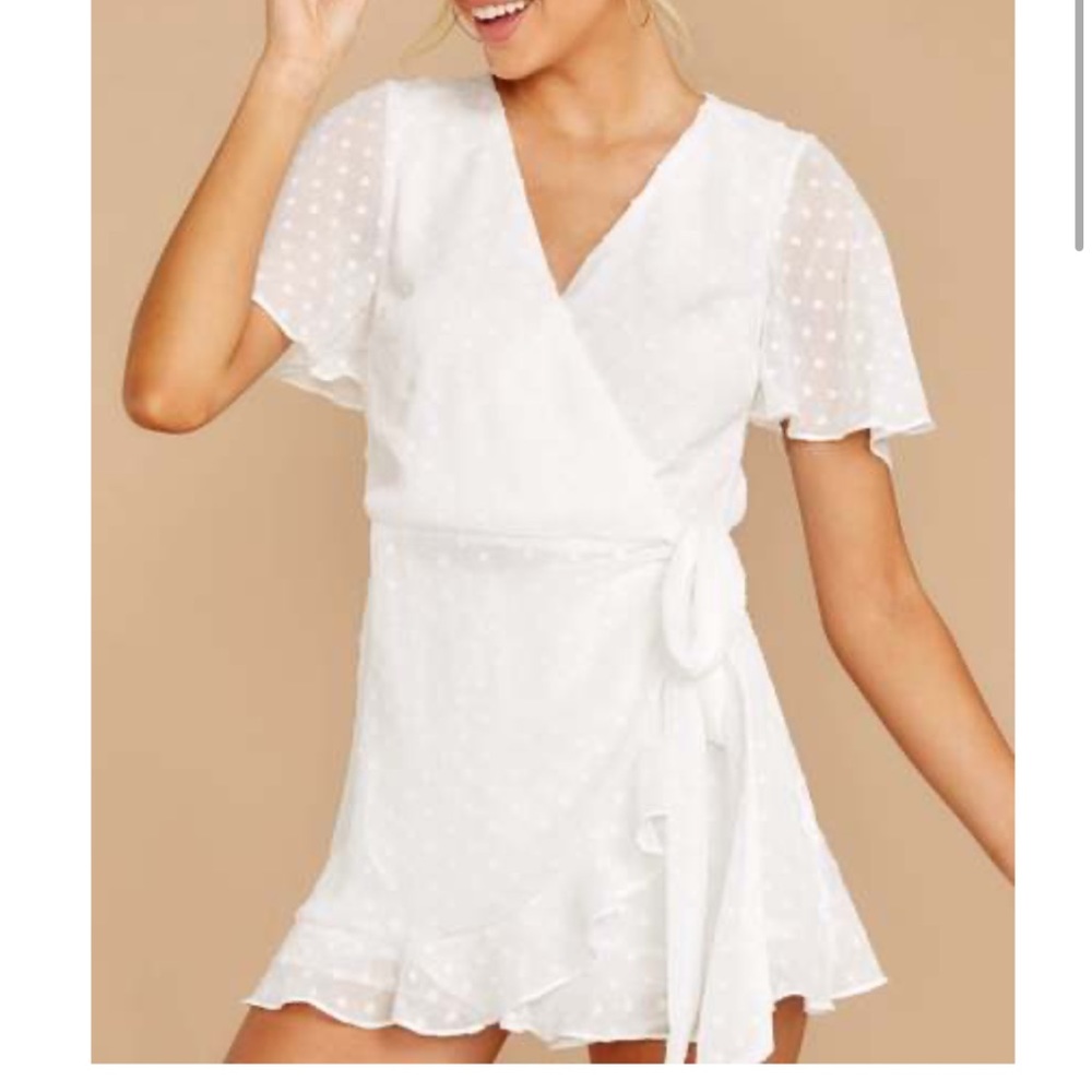 White polka dot romper from Red Dress
